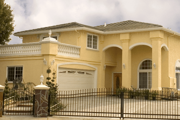 Garage Door on yellow house