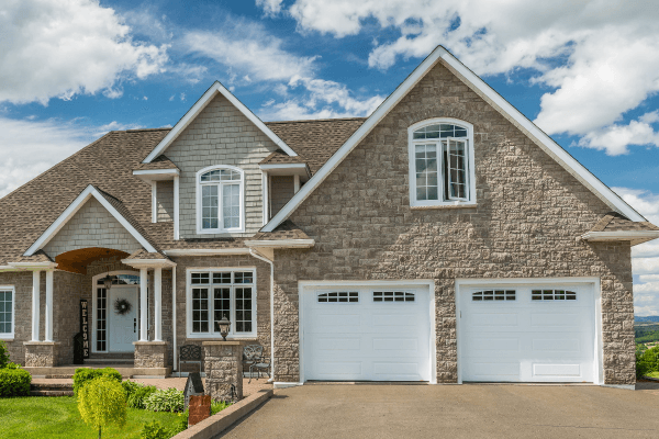 double garage door on home front