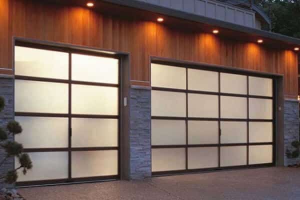 modern glass garage door