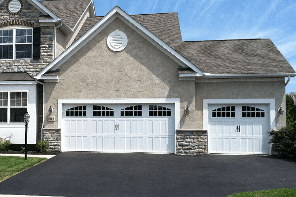 single and double garge doors street facing